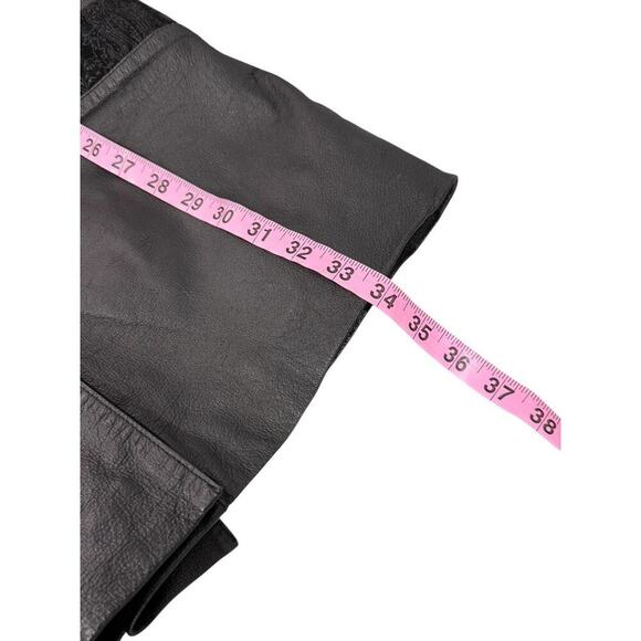 Vintage Liz Baker Essentials 100% Leather Paisley Double Breasted Jacket M - Picture 10 of 10